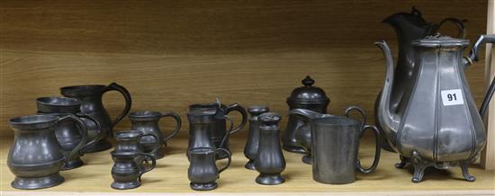 A collection of pewter